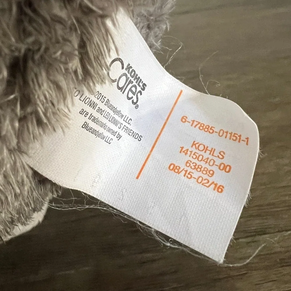 Kohls Cares Leo‎ Lionni Frederick the Mouse Plush Gray Stuffed Animal Toy